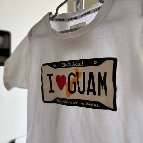 Kids White I Love Guam Graphic T-Shirt - Picture 3 of 4